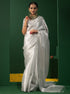 Meera Silver Jaal Banarasi Saree with Blouse Fabric